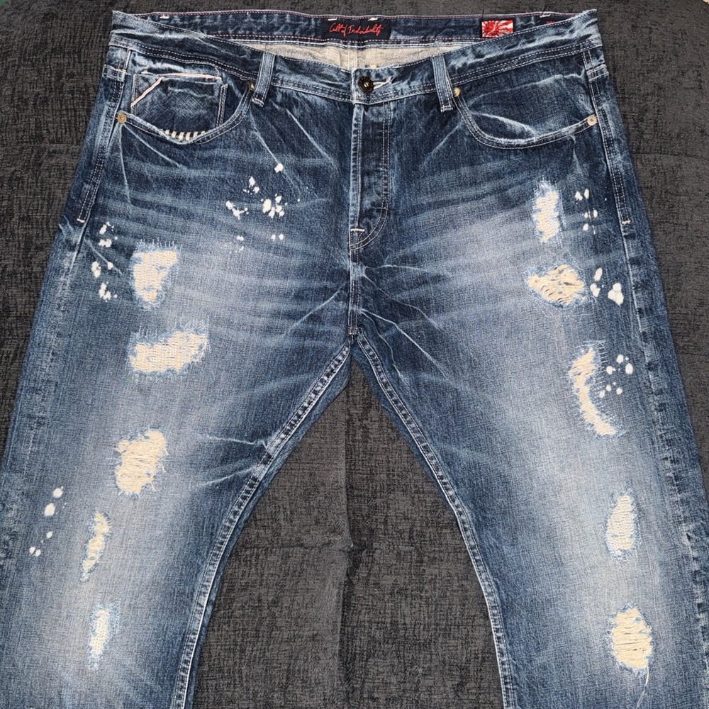 Blue Cult of Individuality Distressed Jeans
